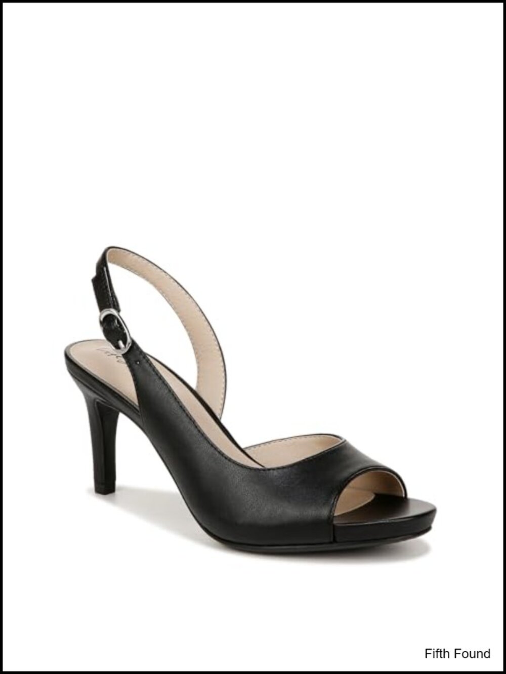 Slingback Pump with Faux Leather and 3 Inch Heel